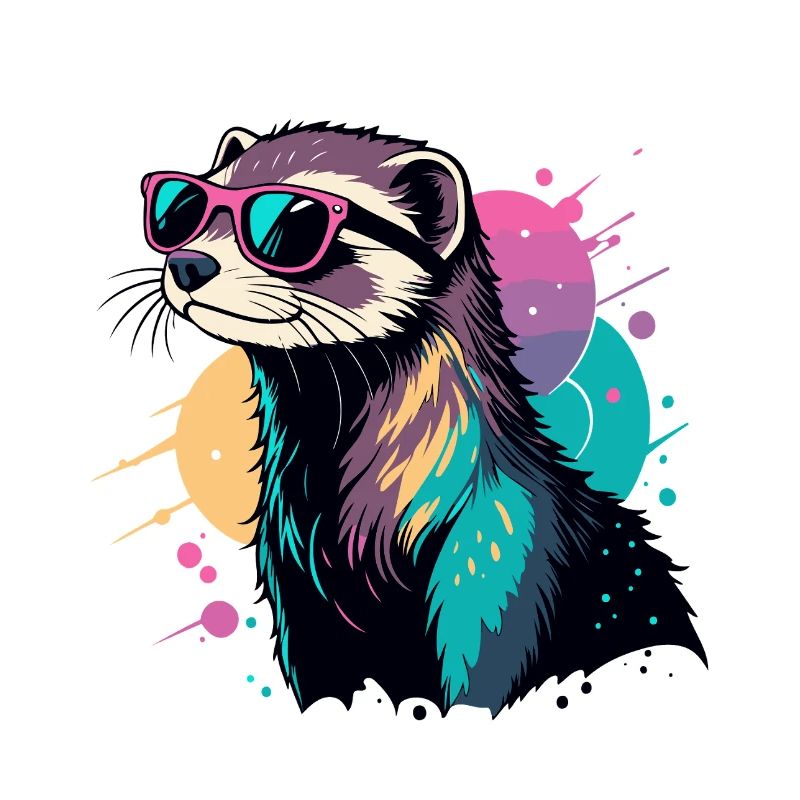 Frettchen-Neon-Pink-Brille