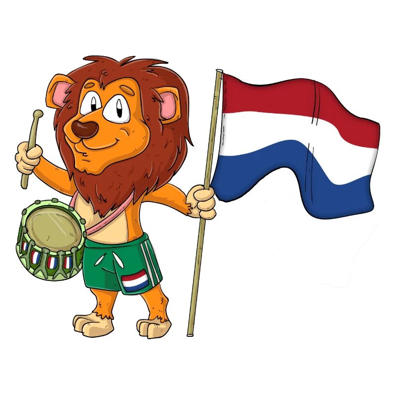 Lion avec le drapeau des Pays-Bas