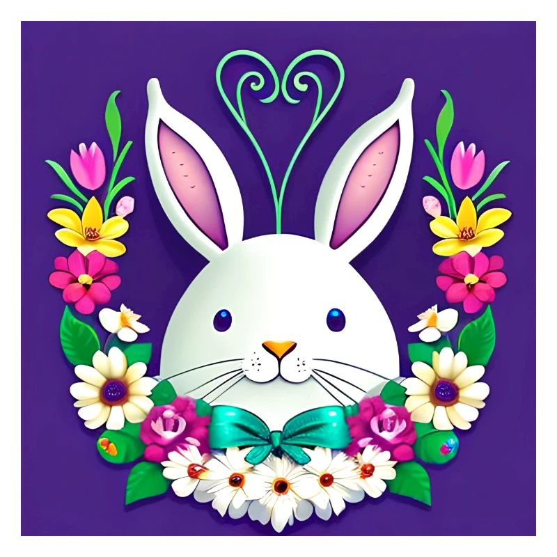 Flowers and Easter Bunny