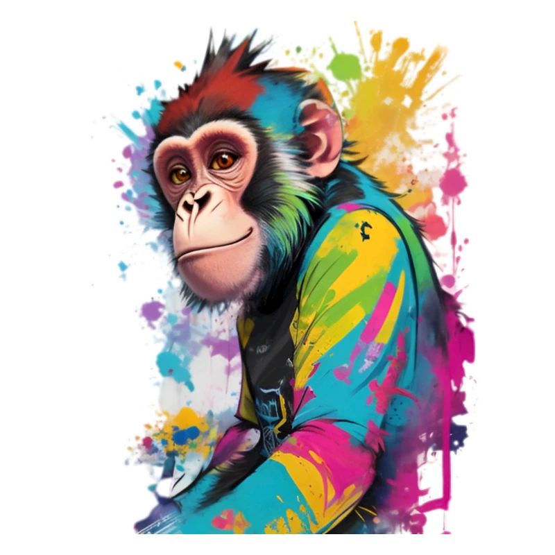 Beautiful colored chimpanzee