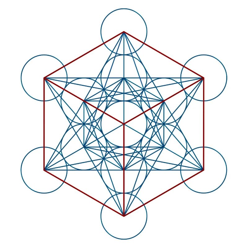Metatron's Cube - blue red