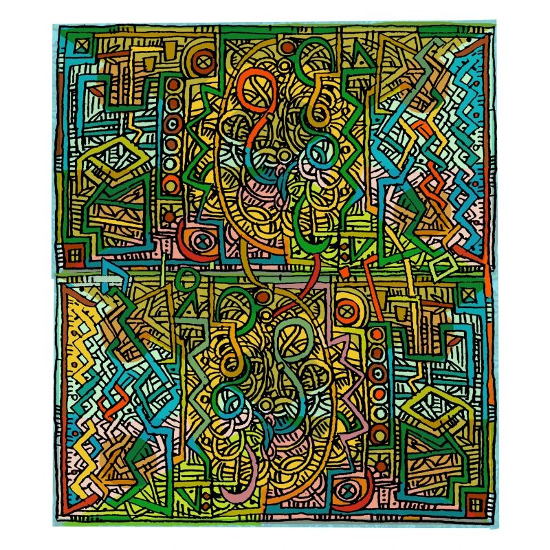 Lebendige Labyrinth-Linienkunst
