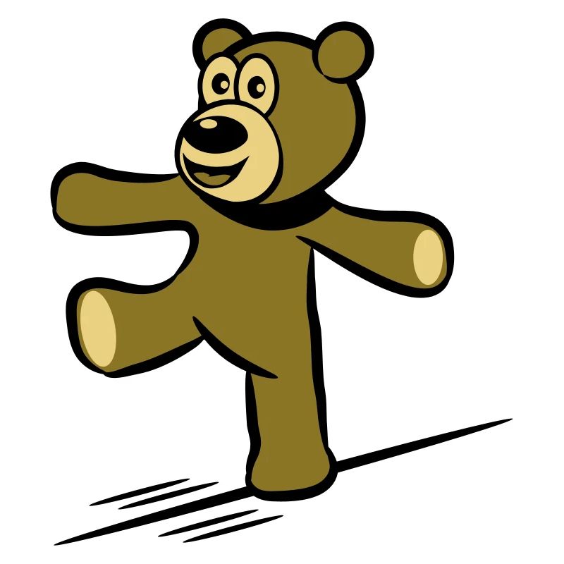 Ours en peluche équilibre corde danse