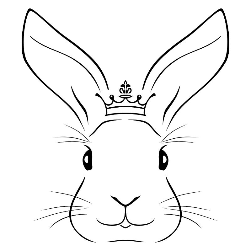 Outlined rabbit head