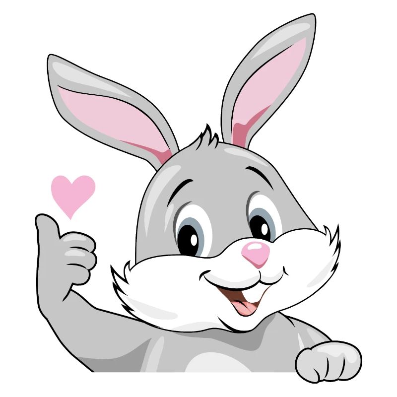 Peeking smiling rabbit