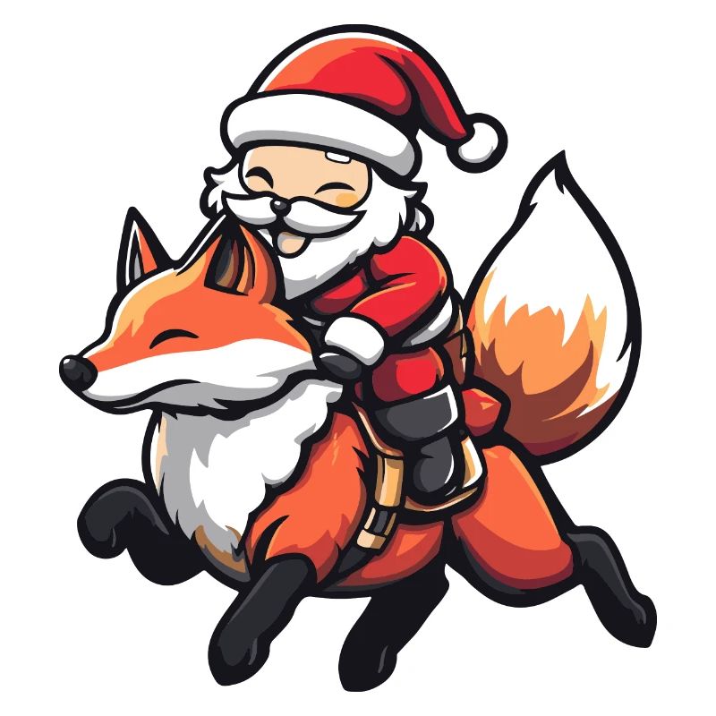 Fuchs Weihnachtsmann Cartoon