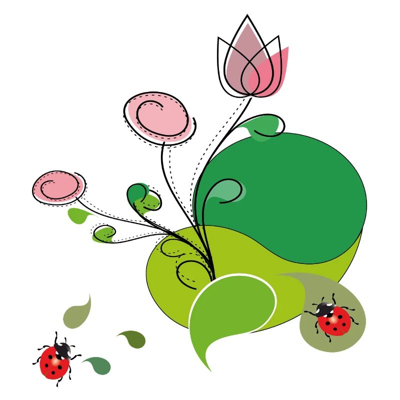 Blume mit Marienkäfer