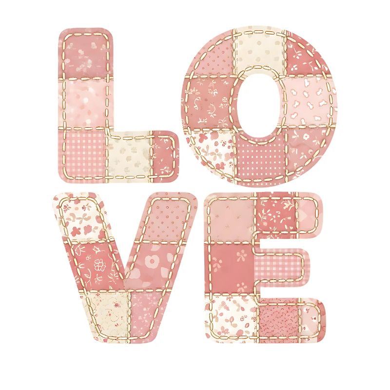 Love Patchwork Pink Quilt Trend Design