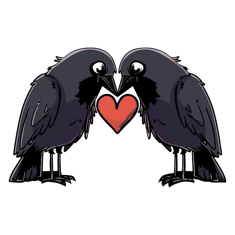 Corbeau Couple Crow e Saint-Valentin