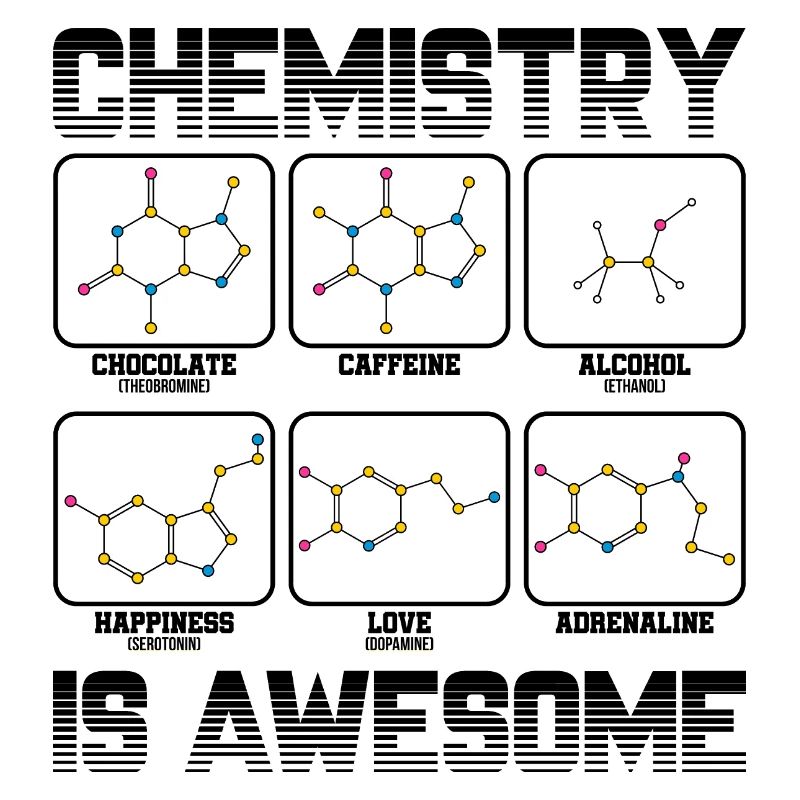 Chemistry Caffeine Alcohol Love Molecule Gift