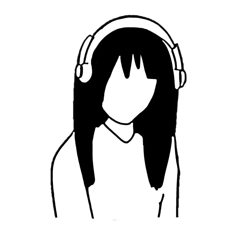 Anime Manga Mädchen Kopfhörer