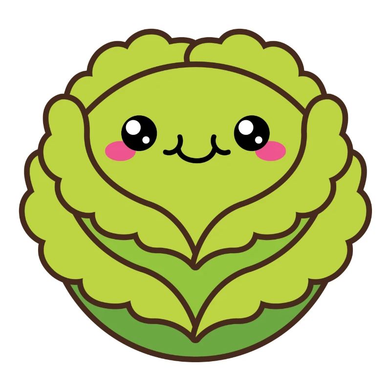 Cute cabbage or lettuce head