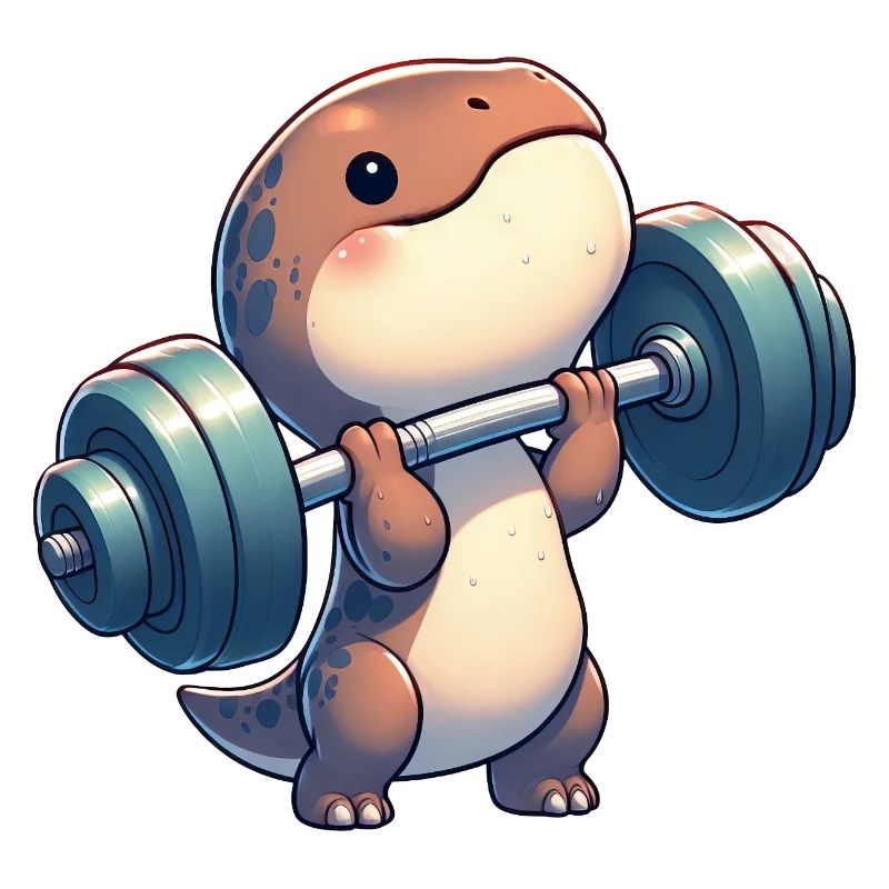 Chibi Dino T-Rex Workout with Dumbbells