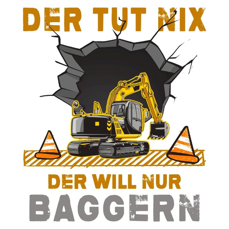 Bagger Baggerfahrer will baggern Baggerschaufel