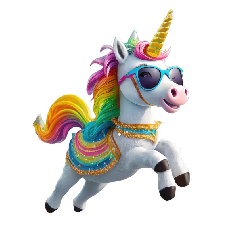 Cooles Einhorn mit Sonnenbrille Regenbogen