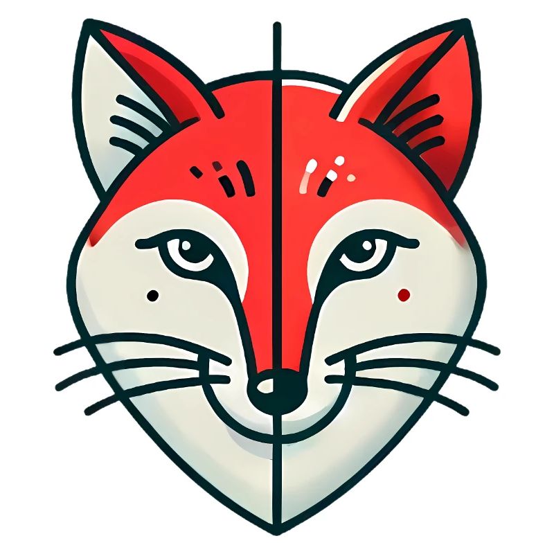 Geometric Split Fox Illustration