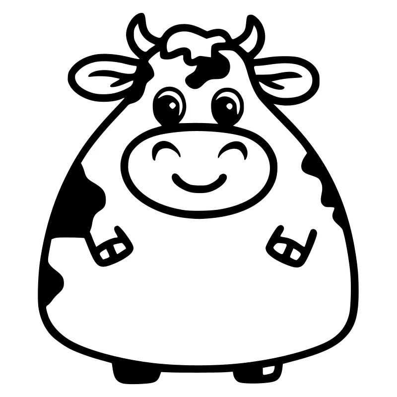 Chubby cow as vector illustration