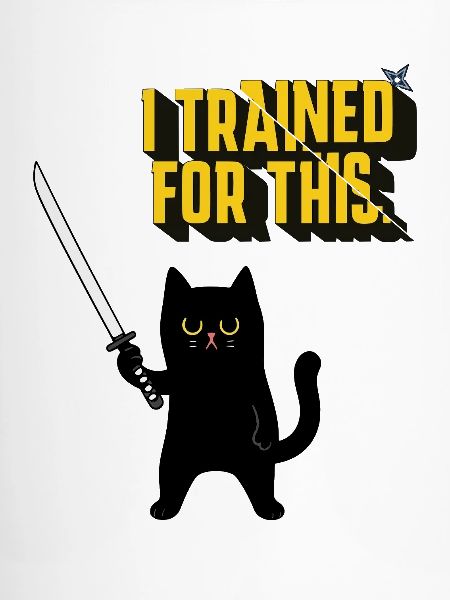 Katzenkrieger mit Samurai-Schwert