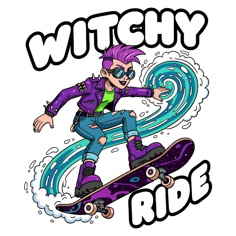 Witchy Ride Skateboard-Animation