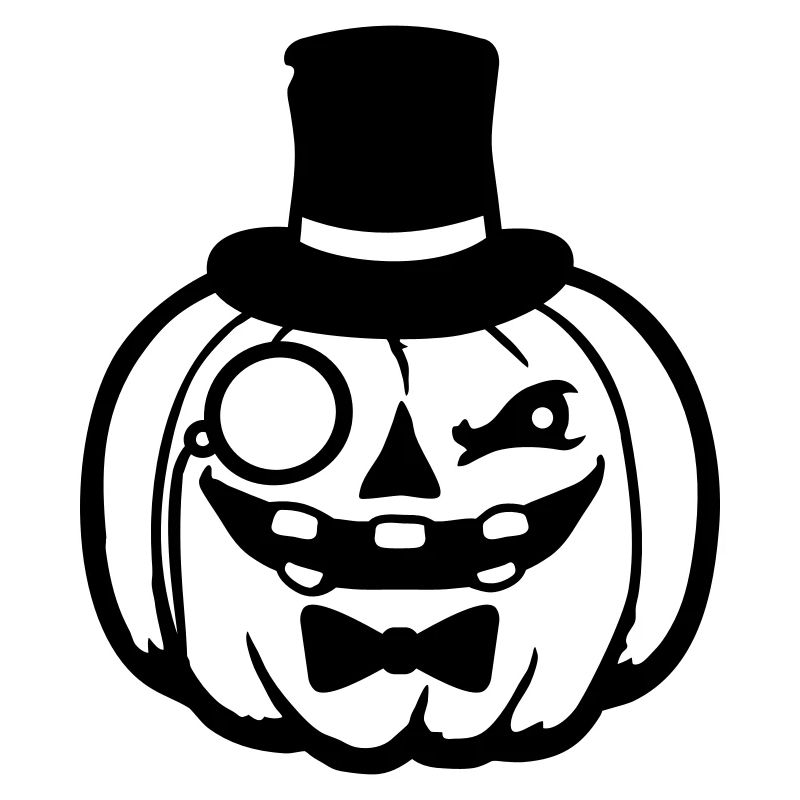 Distingué Citrouille Chapeau Haut de Forme Monocle Halloween Empire