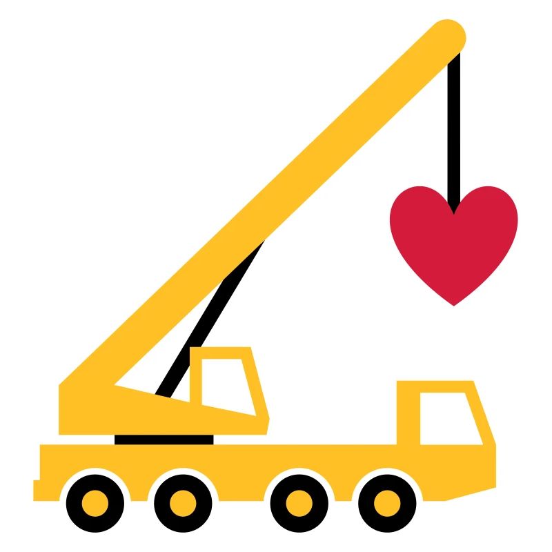 ★ Design colors can be changed ★ Mobile crane with a heart