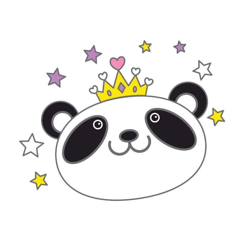 panda face crown in a royal crown