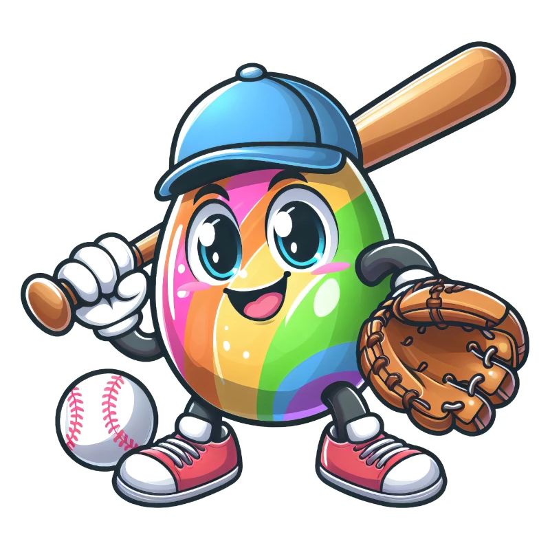 Conception de baseball d’oeuf de Pâques pour les fans de baseball