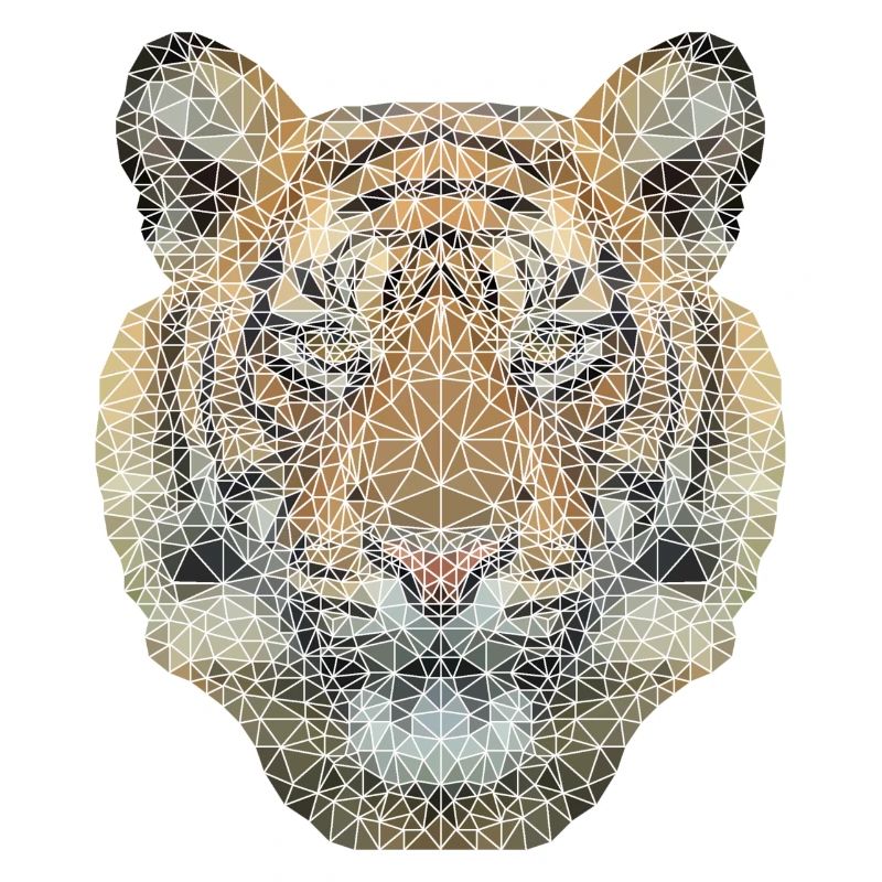 Polygon Tiger Transparent