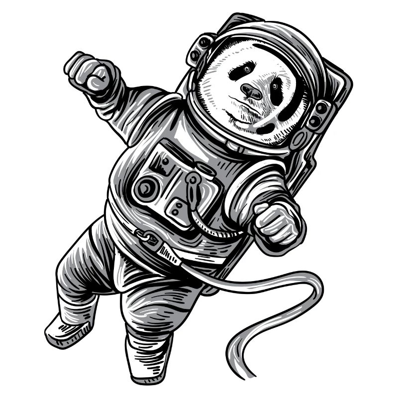 Panda d'astronaute dans l'espace Astropanda d'ours panda