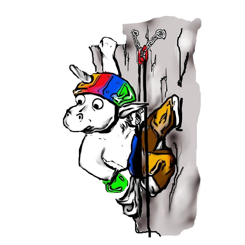 kletterndes Einhorn