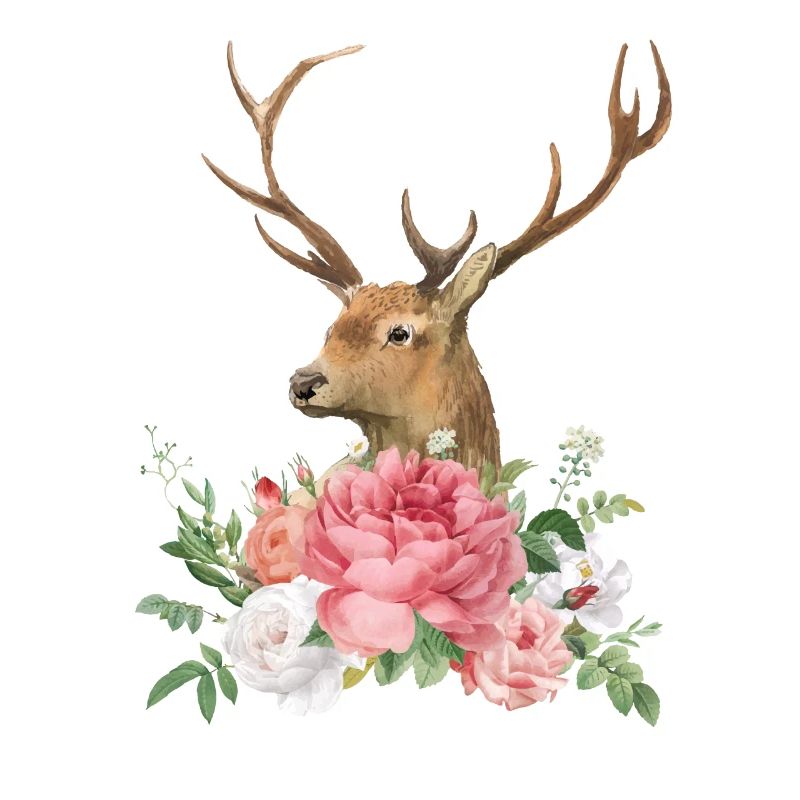 Cerfs et Roses Dirndl Dames de remplacement
