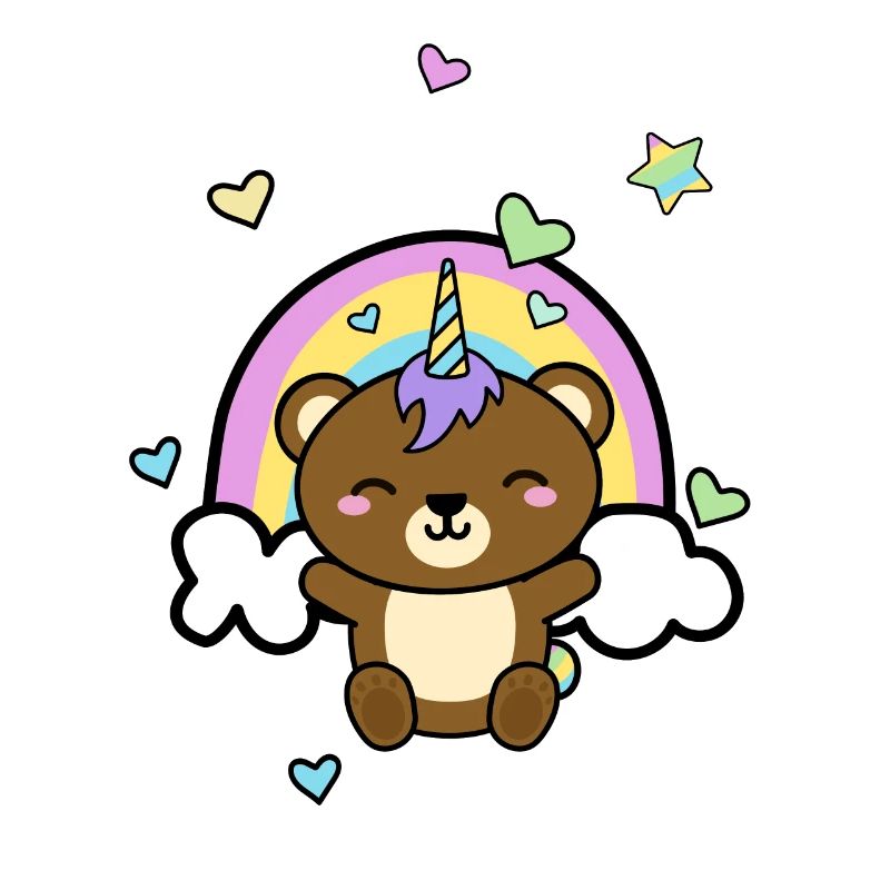 Einhorn Bär Teddy Regenbogen Kawaii bärchen