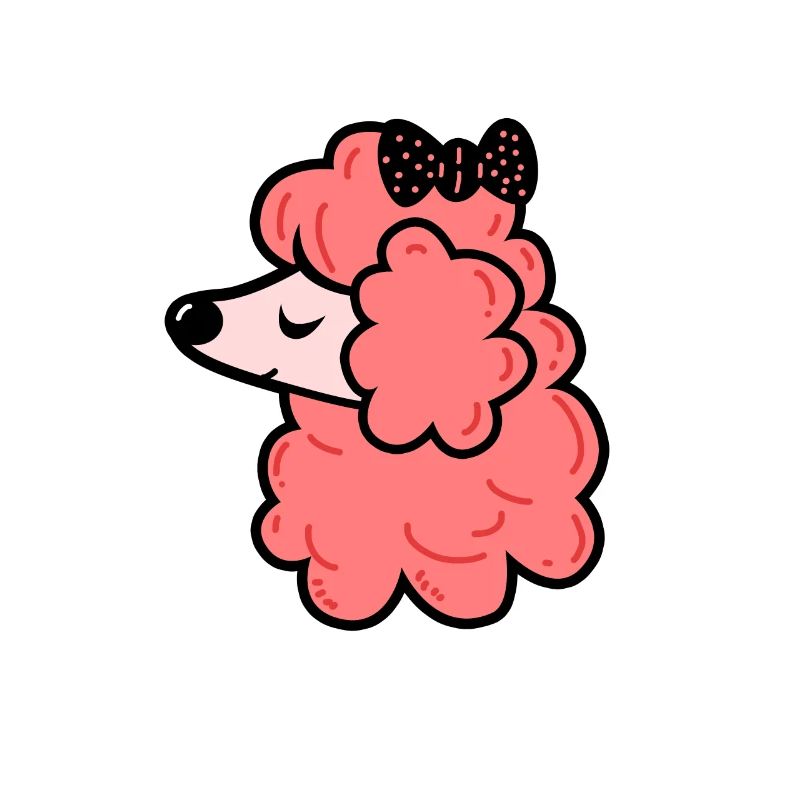 Poodle with a bow
