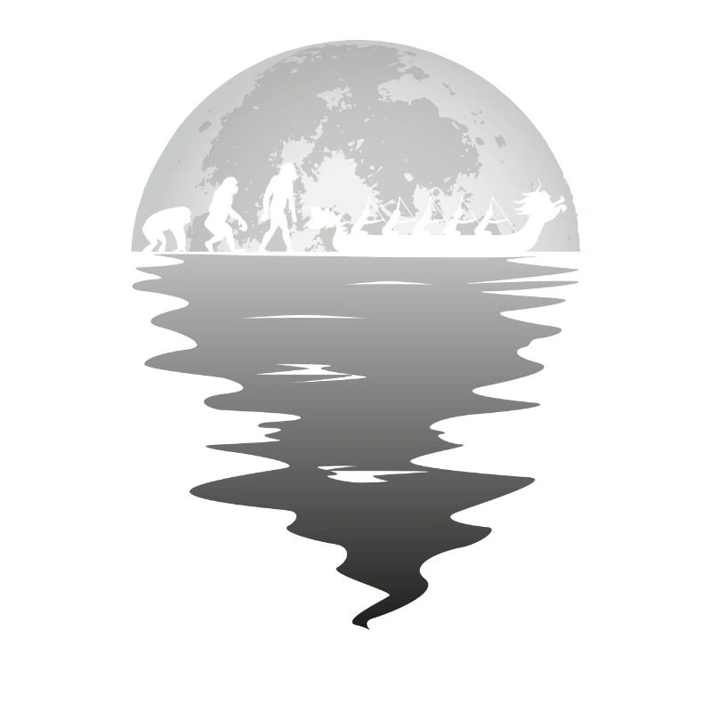 Drachenboot Mond Paddel Paddler Team Evolution