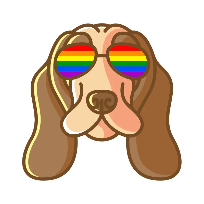 Cocker Spaniel With Glasses Nerd Dog LGBT Pride