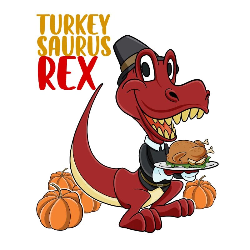 Turkey Saurus Rex I TRex Pilgrim Hat I Dinosaur