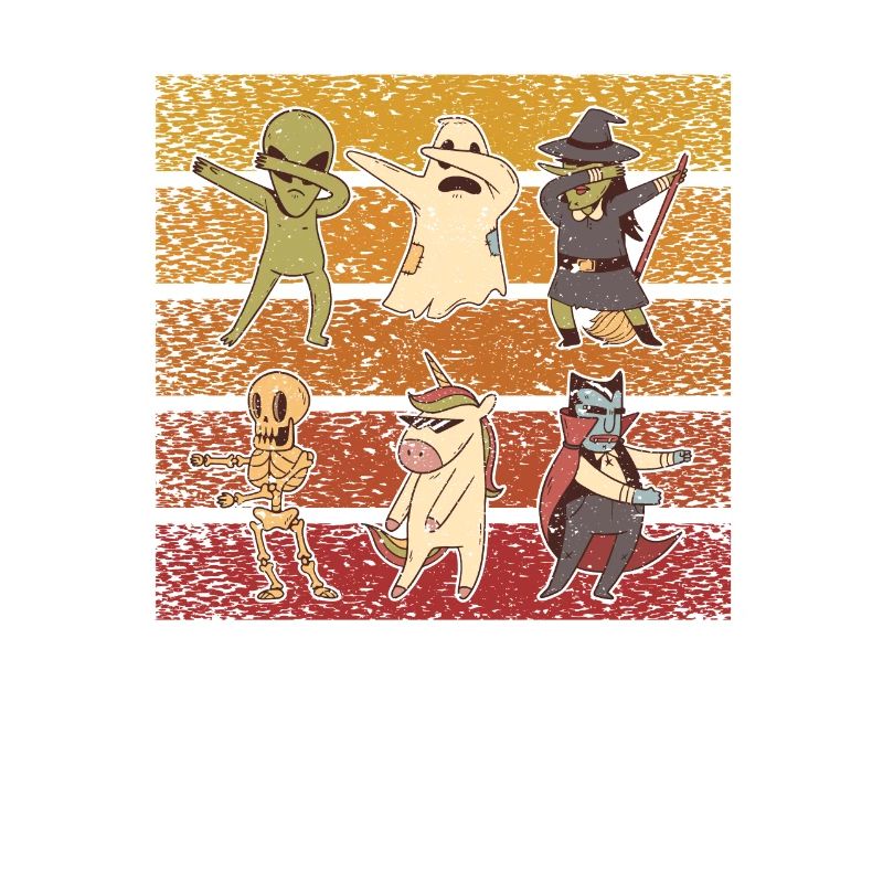 Dabbing Skeleton Monster Halloween Dracula Ghost