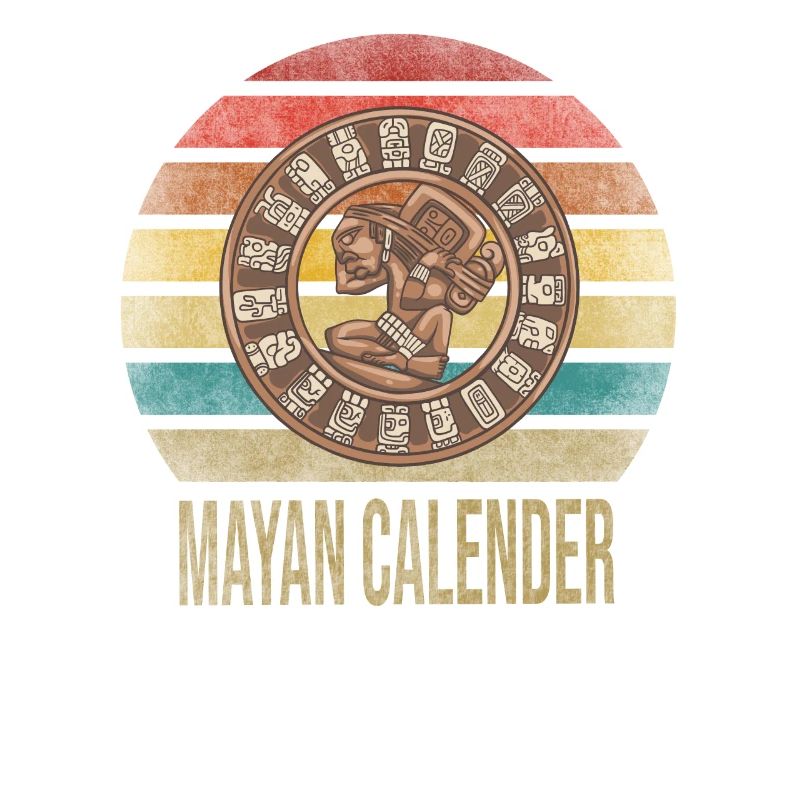 Calendrier Maya Itzamna Rétro Coucher de soleil