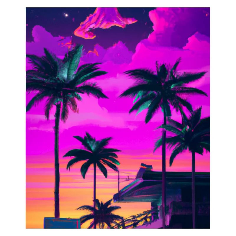 Synthwave Sun Hawaii Vaporwave Esthétique
