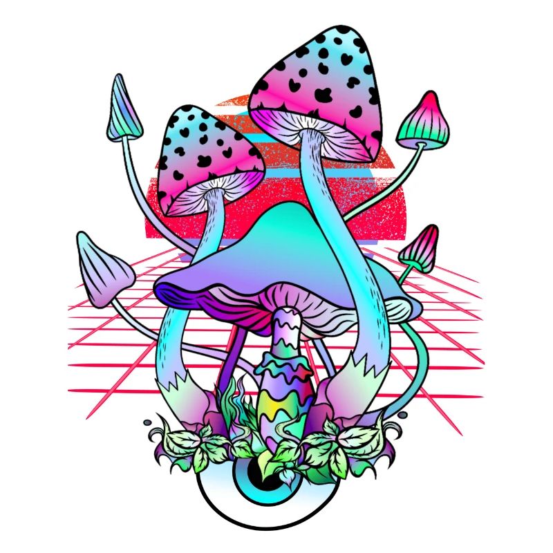 Champignons Psychédéliques - Retro Wave Sunset