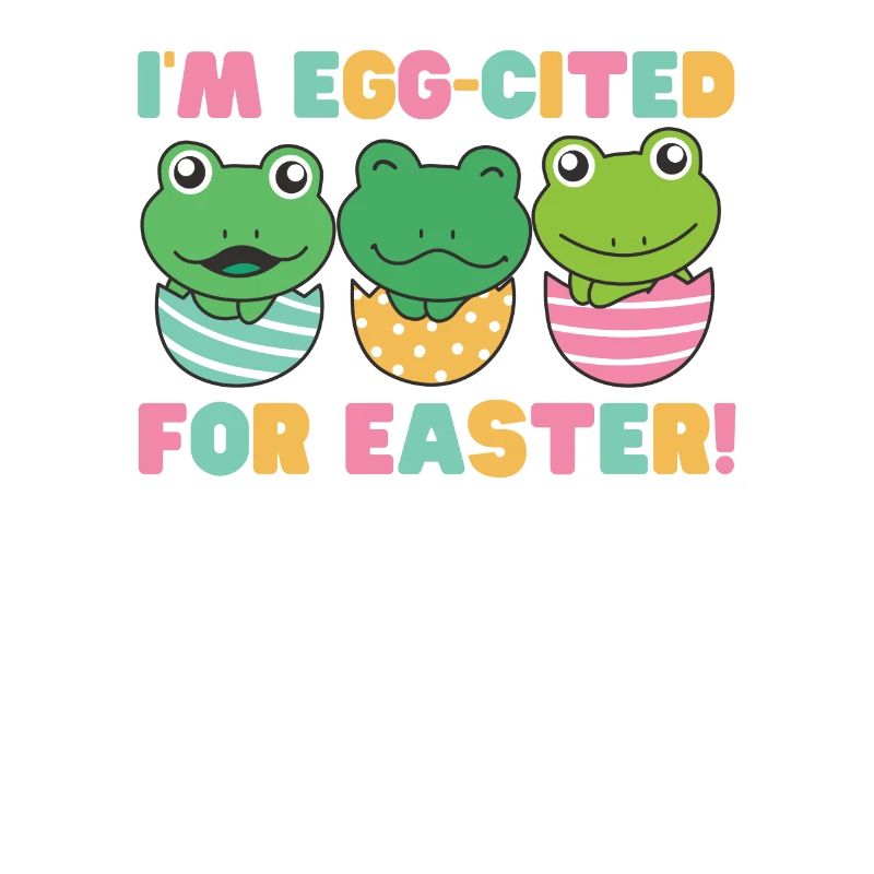 sweet frogs at Easter with Easter eggs frog
