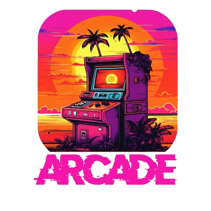 Arcade Gaming Retro Controller Play Game Over