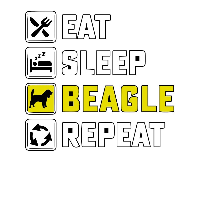 Mangez beagle sommeil répéter