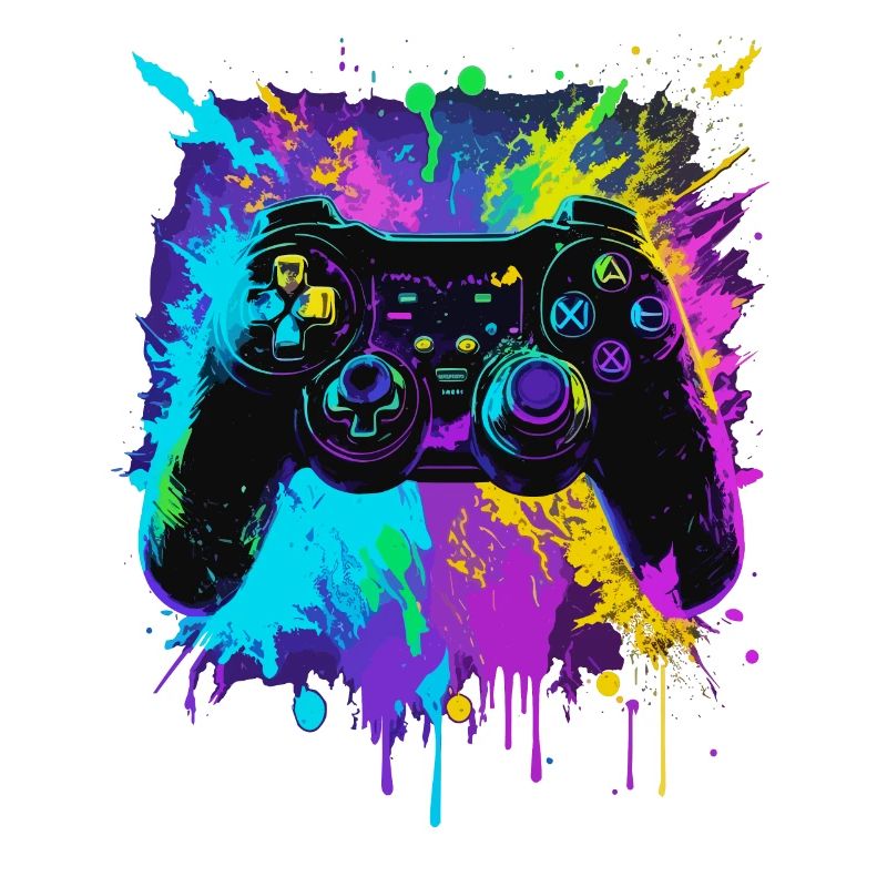 farbenfroher Graffiti Gaming Controller