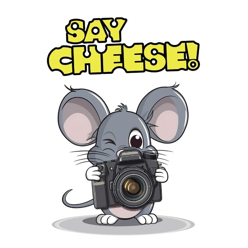 Say Cheese! - Funny mouse design with camera