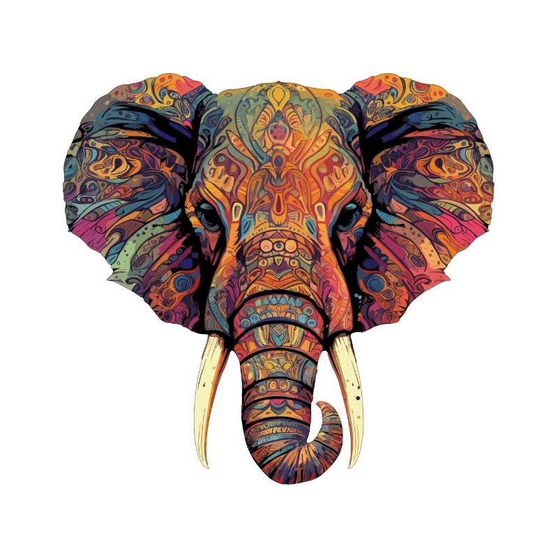 Bunter Elephantenkopf