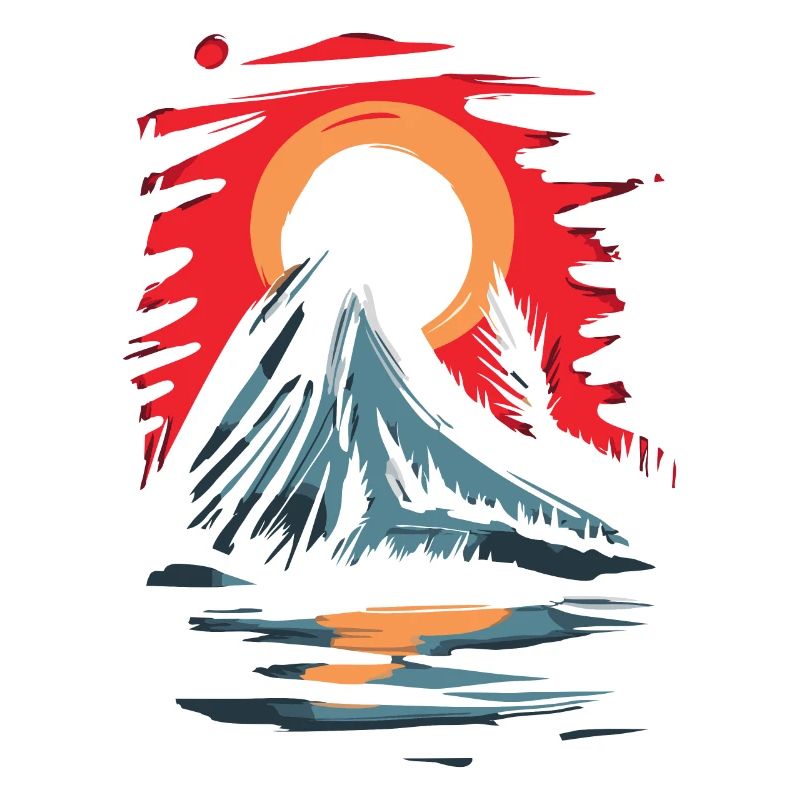 Japans Rote Sonne: Ein Berg-Gipfel