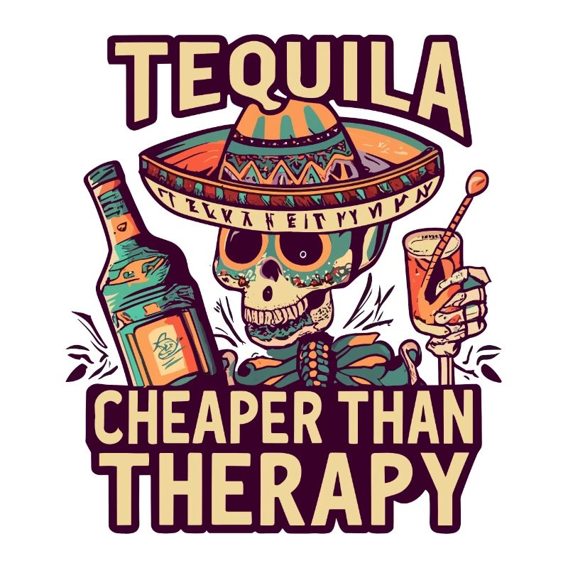 Lustiger Spruch Tequila is Cheaper Than Therapy