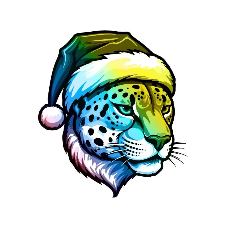 Tête de guépard Noël Portrait coloré