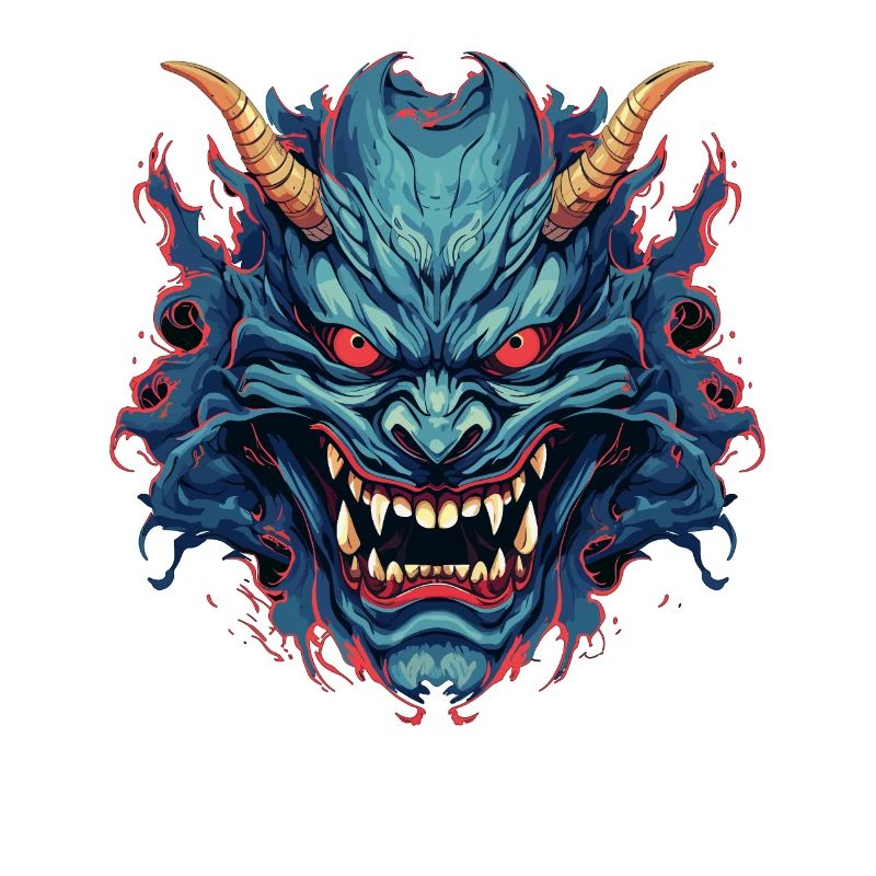 Japanischer Hannya Dämon Samurai Warrior Oni Maske